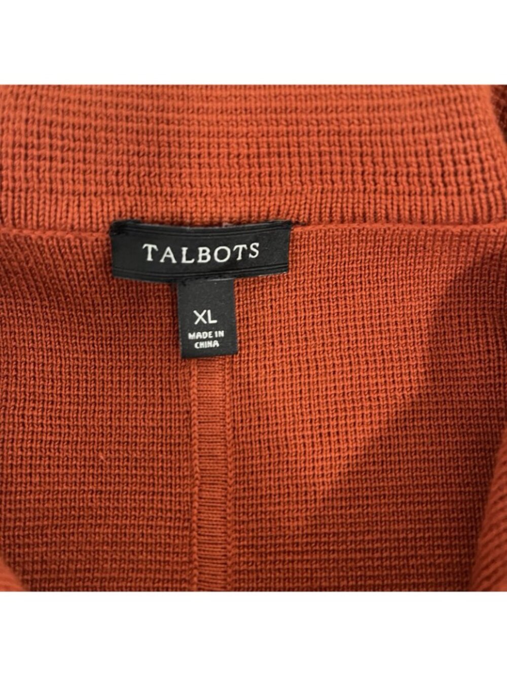 Talbots Orange Button Front Long Sleeve Cardigan Sweater - Picture 8 of 13